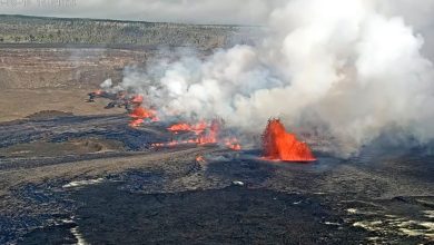 Hawaii's Kilauea volcano erupts third time this year, red alert issued