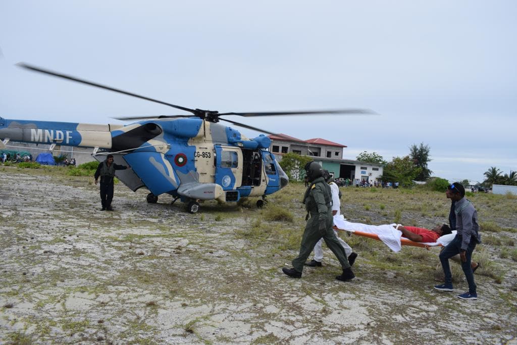 Indian support for medical evacuation in Maldives.