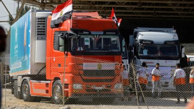 Israel-Hamas war: Humanitarian aid starts entering Gaza crossing from Egypt