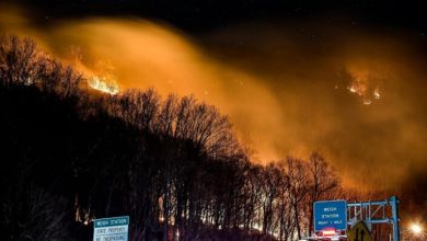 Parts of Appalachian Trail closed due to rapidly spreading wildfire, warnings issued to I-40 drivers