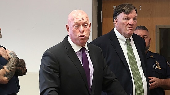 Rex Heuermann, right, appears in Suffolk County Supreme Court with his attorney, Michael Brown, Wednesday, Nov. 15, 2023, in Riverhead, N.Y. Heurmann was arrested in July on murder charges in the killings of Melissa Barthelemy, Megan Waterman and Amber Costello, three of the women whose bodies were found along a remote beach highway on Long Island, and has been named as the the prime suspect in the death of a fourth woman. (James Carbone/Newsday via AP, Pool)(AP)