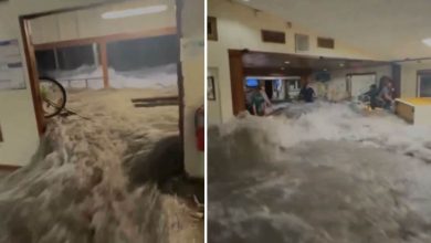 Giant wave crashes into US Army base in Marshall Islands, breaks down doors: Watch