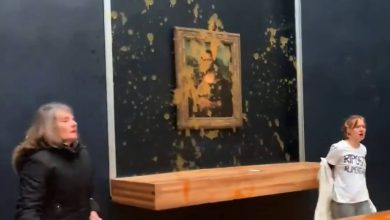 Watch: Climate activists throw soup at glass-protected Mona Lisa painting