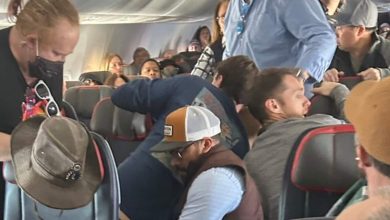 Watch: Man attempts to open emergency door on American Airlines flight midair, gets tackled by 6 passengers