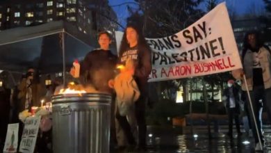 Viral video shows US veterans burning uniforms at vigil for Aaron Bushnell in Portland: Watch