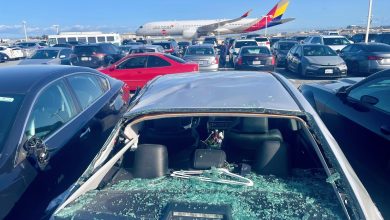 Tyre falls off United Airlines plane during takeoff, damages multiple vehicles. Watch