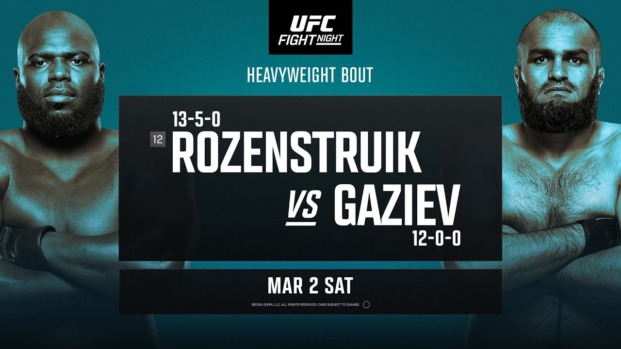 UFC Vegas 87 - Rozenstruik vs Gaziev live: Date, Time and Fight Card - Media7