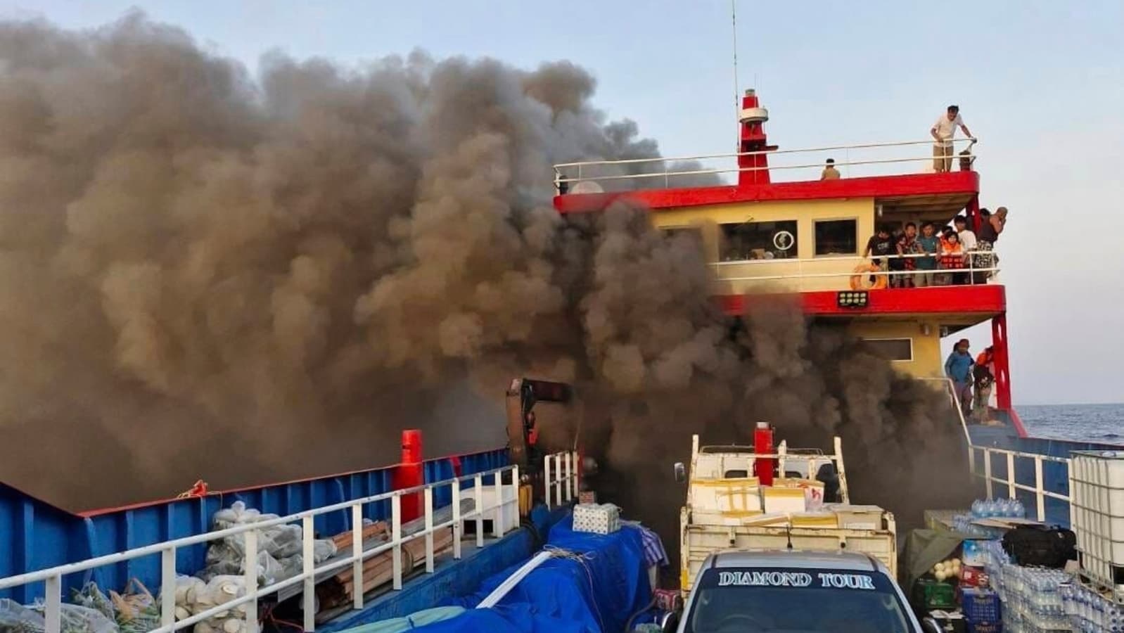 Video: Overnight ferry catches fire in Thailand, 108 people rescued