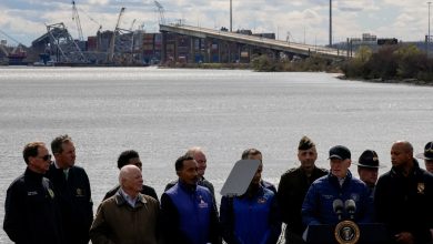 ‘Your nation has your’: US president Joe Biden tours collapsed Baltimore bridge as clearing proceeds