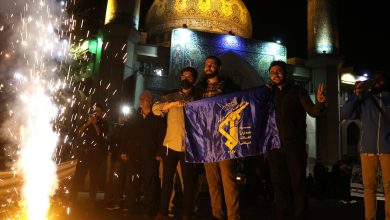 Iranians celebrate across streets after multi-front attack on Israel using suicide drones and missiles