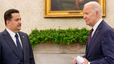 Joe Biden spotted using cheat sheet with scripted comments during meeting with Iraqi PM
