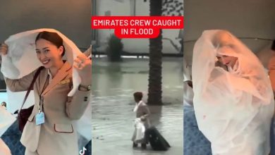 Viral: Emirates cabin crew braves historic Dubai floods with all smiles