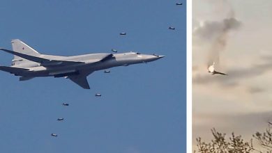 Ukraine claims to have downed Russia's Tu-22M3 bomber. Video shows jet in flames
