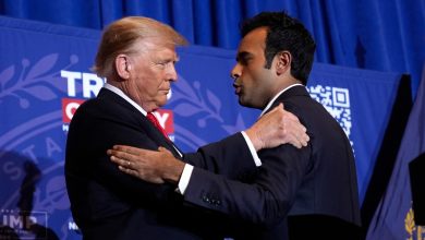 Vivek Ramaswamy steps up attack on Biden administration as he joins Trump supporters at ‘sham’ NY trial