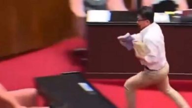 Video: Taiwan lawmaker snatches bill, runs off with it to halt passage