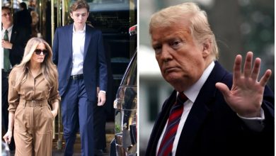 Melania leaves Trump Tower with son Barron after receiving stern advice from Stormy Daniels