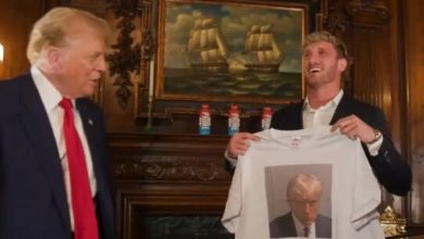 Trump, Logan Paul share light-hearted moments with mugshot T-shirt and WWE Championship belt: ‘You’re a gangster’