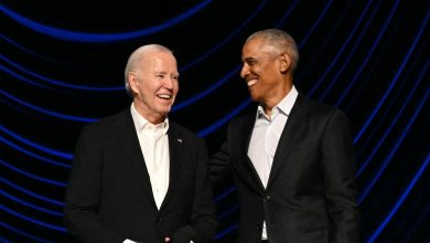 Confused Joe Biden seen being led off stage by Barack Obama at LA event, netizens say ‘it’s so embarrassing’