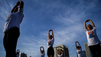 Yoga enthusiasts celebrate International Yoga Day in Washington DC