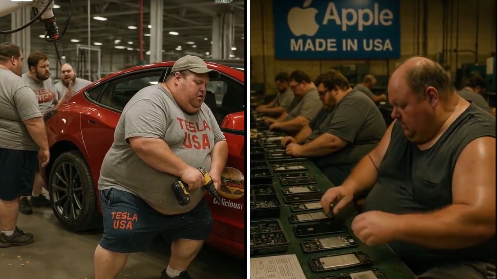 AI imagines Americans ‘slaving away’ in Nike, Tesla, Apple factories amid Donald Trump’s tariff row 1 AI imagines Americans ‘slaving away’ in Nike, Tesla, Apple factories amid Donald Trump’s tariff row