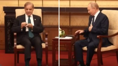 Pakistan PM Shehbaz Sharif fumbles with headset while meeting Vladimir Putin. How the Russian leader reacts